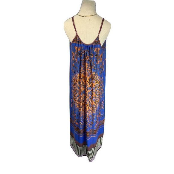 Anthropologie Dream Daily Maxi Dress Size Small Blue Floral Tile Burst USA - Picture 3 of 9